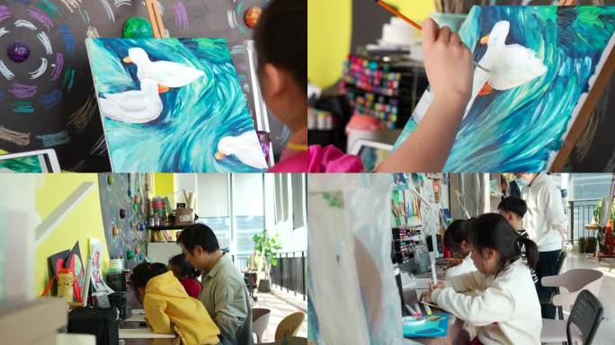 少儿学习绘画画面