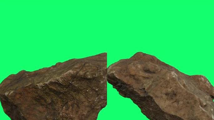 绿色屏幕上的4k旋转石-垂直视频动画