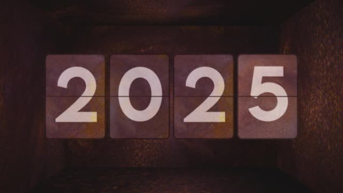 机械生锈的翻转时钟开关从2022年2023年，2024，2025，2026，2027，2028 20
