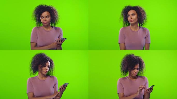 黑人女性在色度键上有自己的博客与运动、断开连接