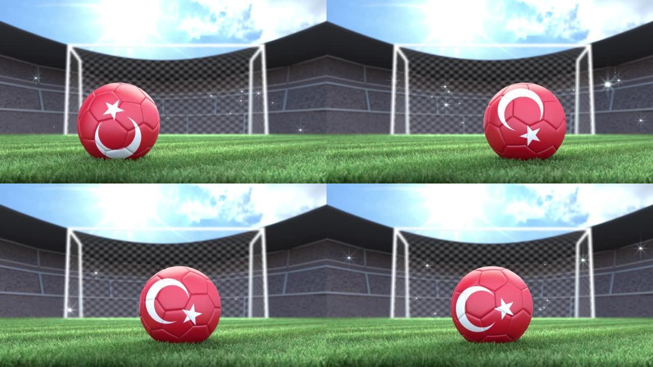 土耳其足球，用相机闪光灯滚入体育场。