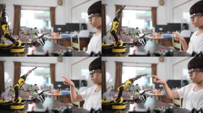 人形机器人手臂接触人类的手。人类和人工智能统一手势。技术与创造性的人类思维融合在一起。受米开朗基罗创