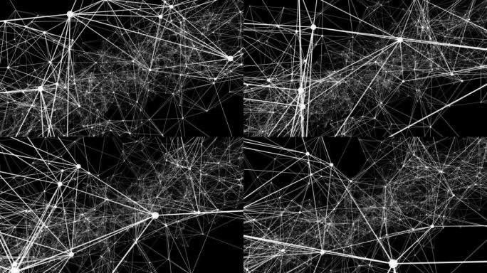 网络连接结构。连接点和线。大数据。抽象技术背景。3d渲染。
