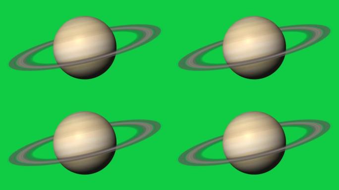 4k土星行星绿屏，太空中的土星，绿屏土星，3840x2160土星行星绿屏