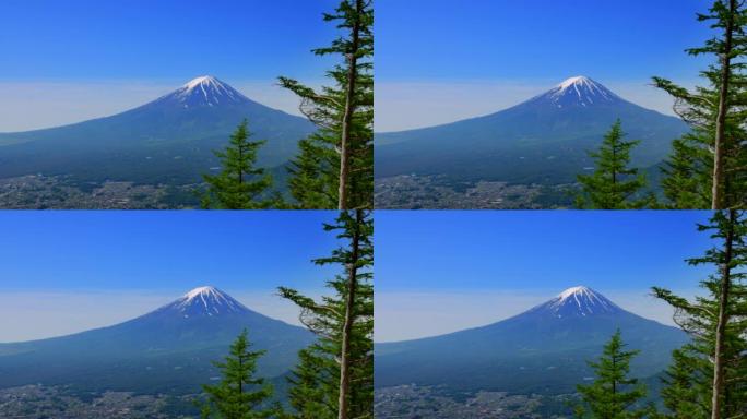 从新鲜的绿色Shindo山口看到的富士山