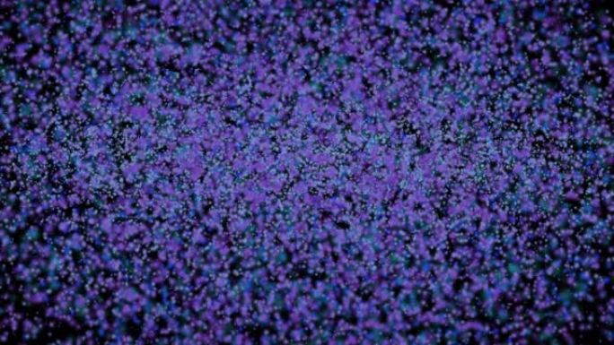 动画蓝色和紫色旋转粒子的背景