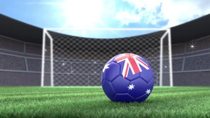 澳大利亚足球，用相机闪光灯滚入体育场。