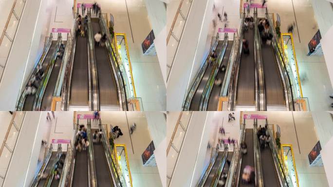 高端商场购物中心手扶电梯人流延时
