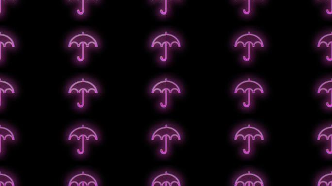 霓虹紫色雨伞图案