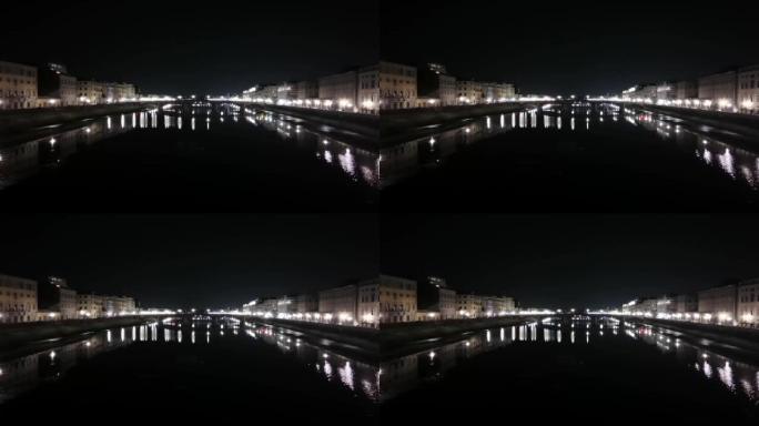 佛罗伦萨夜晚的阿诺河