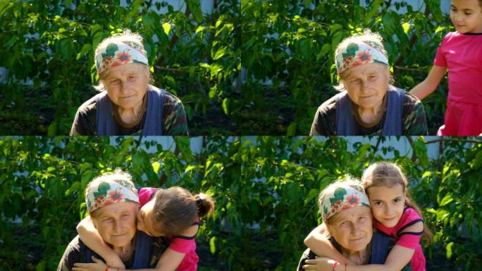 祖母和孙女的爱和关怀。选择性聚焦。孩子。