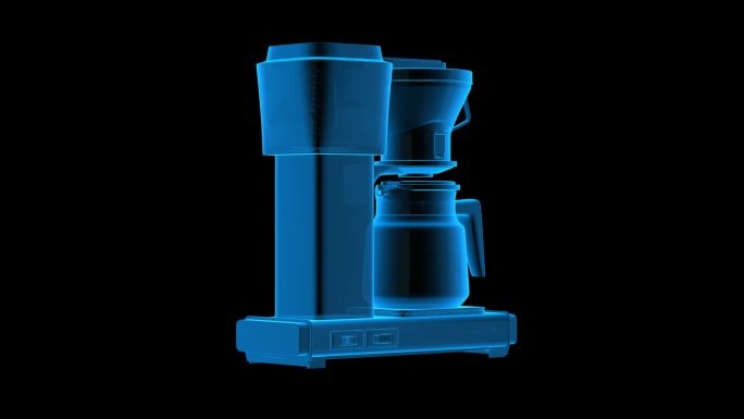 咖啡机蓝色科技通道素材