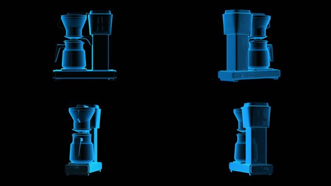 咖啡机蓝色科技通道素材
