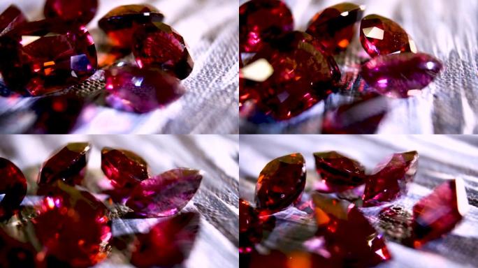 特写。抛光宝石红宝石鲜红色。精致宝石红宝石