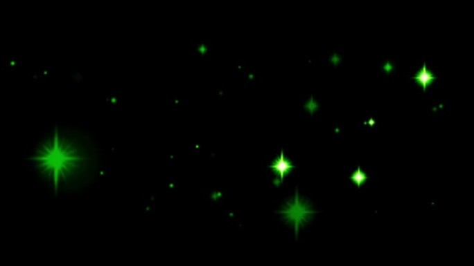 黑色背景上的动画绿光闪烁。