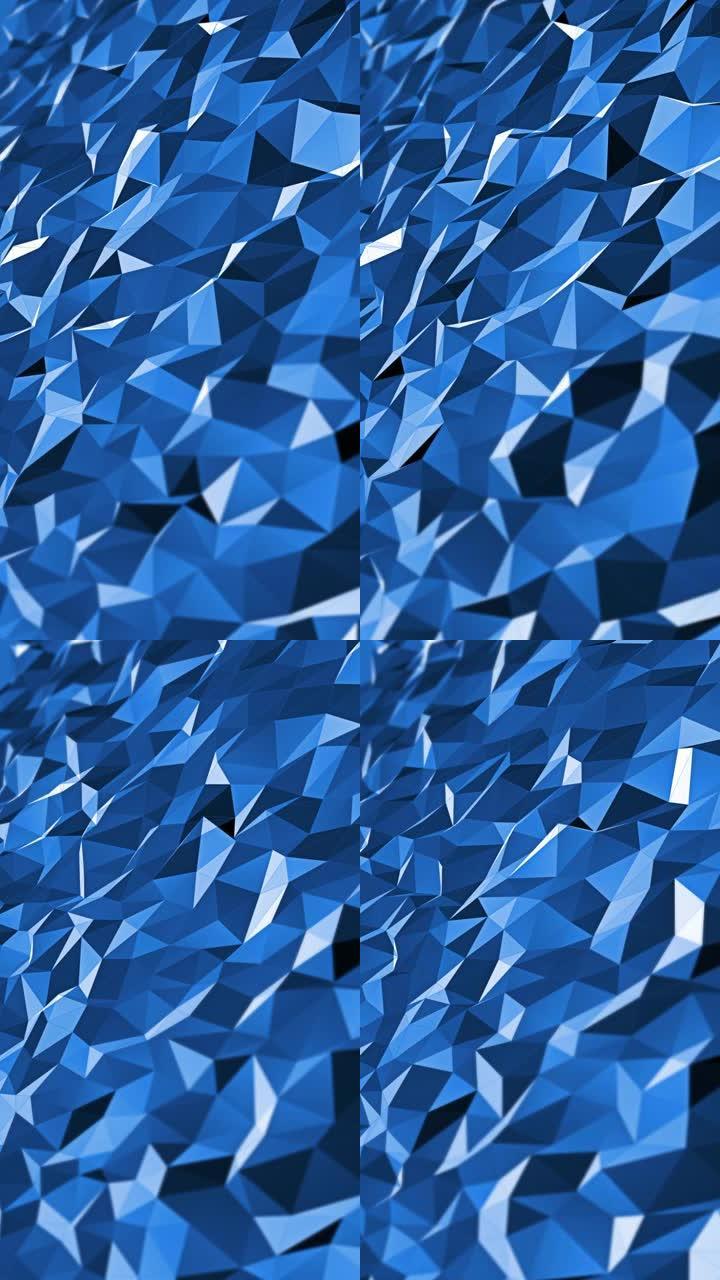 抽象三角形蓝色背景4k可循环。