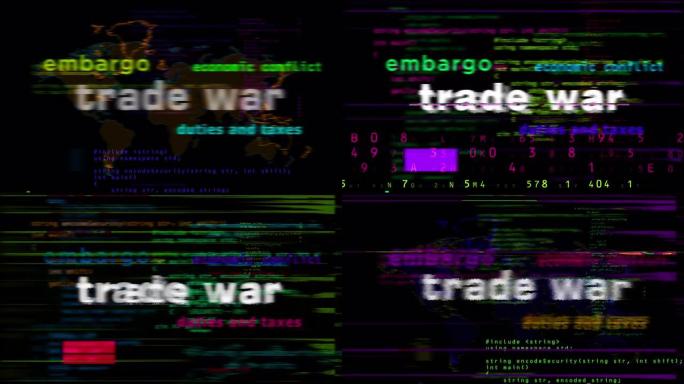 贸易战媒体和抽象屏幕无缝循环