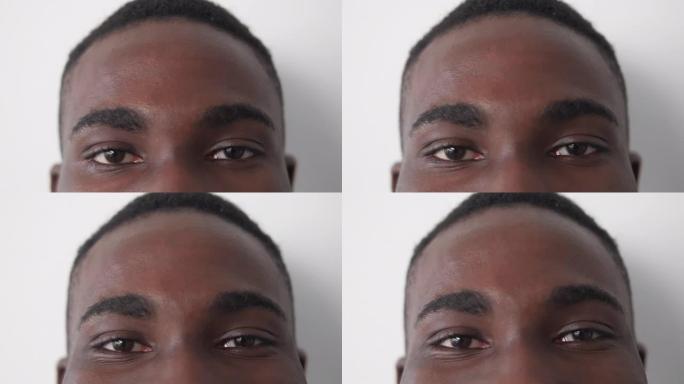 男性眼睛视力护理宏观肖像裁剪