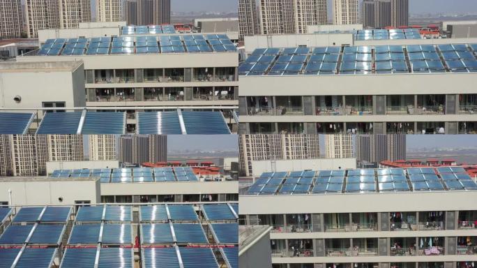 安装在屋顶上的太阳能热水器