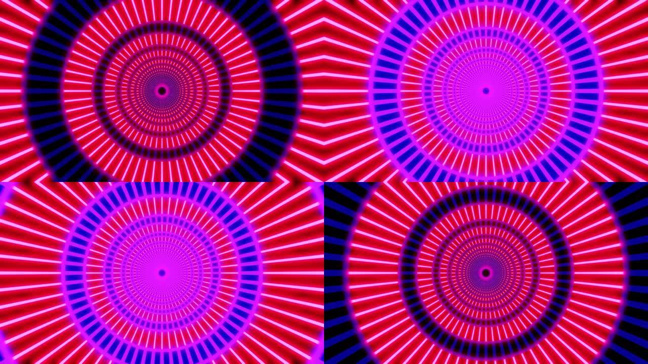 运动图形隧道紫光循环动画