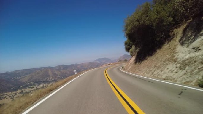 国王峡谷风景小路西段05东行多摄像头后视山麓驱动板内华达山脉Mts美国加利福尼亚州