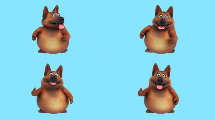 有趣的3D卡通遛狗 (带阿尔法频道)