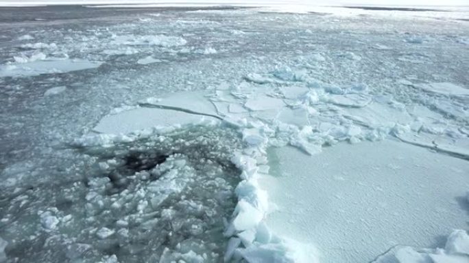 日本北海道网走港的浮冰