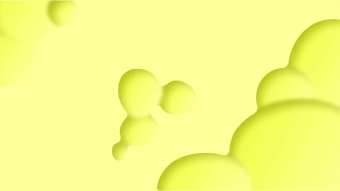 蓝色背景上的动画3d深度黄色果冻气泡