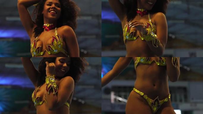 巴西女子为著名的狂欢节游行跳桑巴舞
