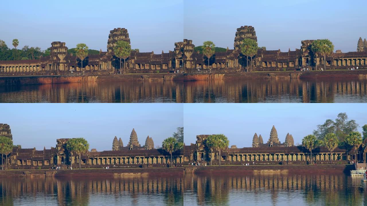 古遗址吴哥窟寺-柬埔寨著名地标。柬埔寨暹粒。