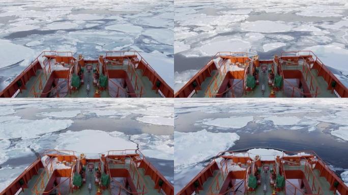 日本北海道纹别港的制动浮冰