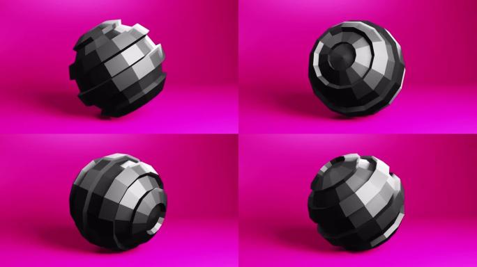 抽象3d几何球体循环视频背景