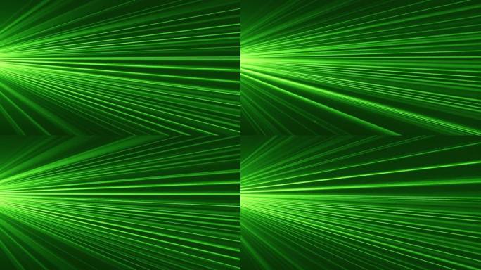 激光迪斯科照明绿色光束闪烁的烟雾。派对。派对。庆祝。条纹。背景。明亮的节日音乐会俱乐部和音乐厅