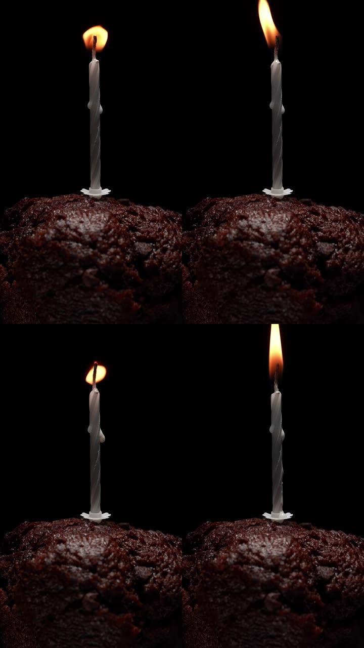 黑底蜡烛松饼。纪念仪式和宗教