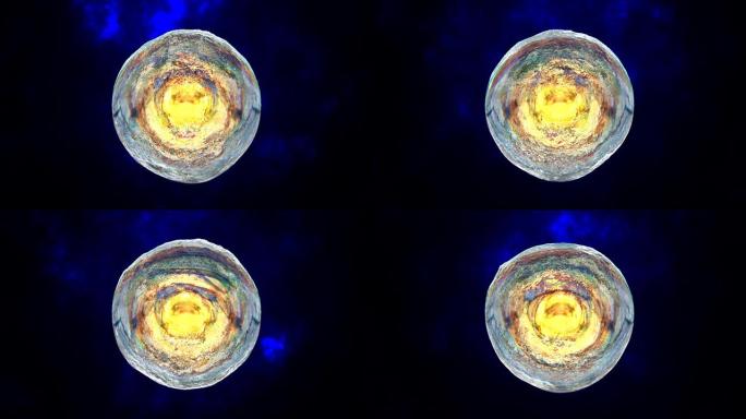 抽象圆球液体虹彩肥皂泡未来，抽象背景。视频4k，运动设计