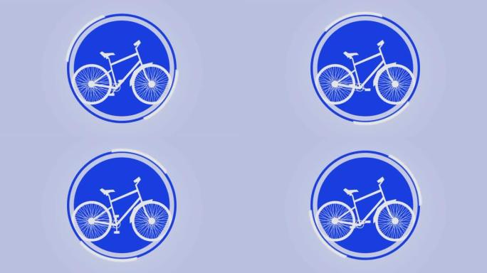 蓝白相间的自行车动画