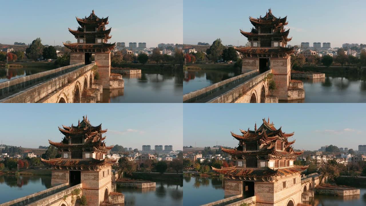 中国云南建水的中国传统17孔桥。