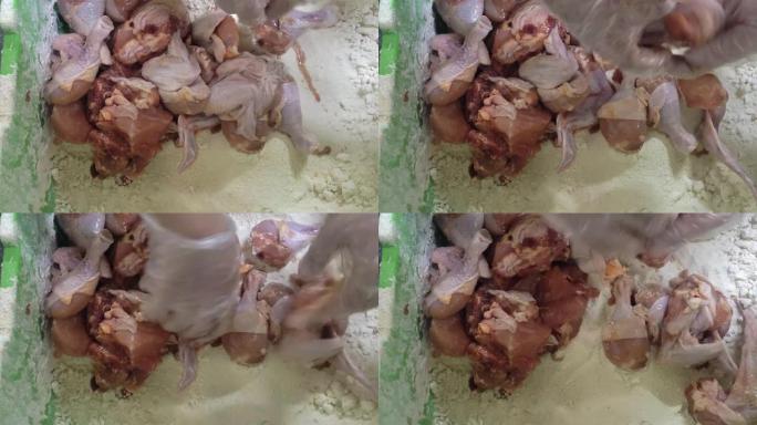 脆皮炸鸡快餐: 烹饪过程