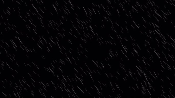 黑色背景上的简单降雨动画