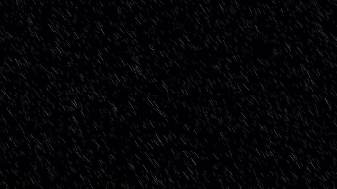黑色背景上的简单降雨动画