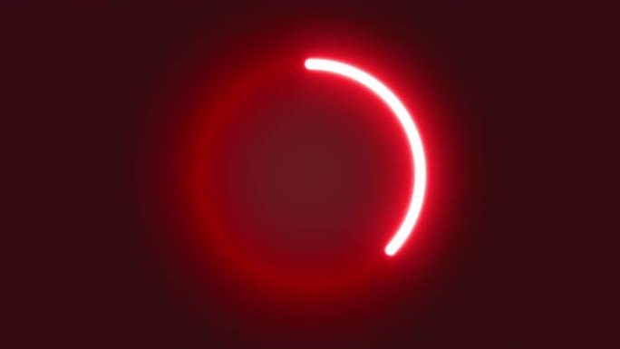 带有明亮霓虹灯的圆形进度条。