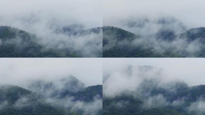薄雾流经泰国考艾国家公园的山谷