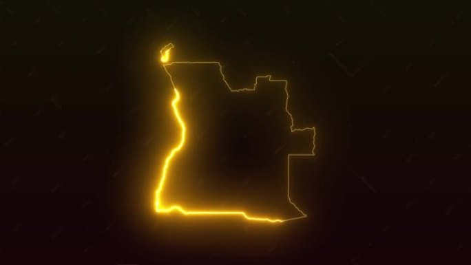 安哥拉地图，黄色动画背景4k UHD