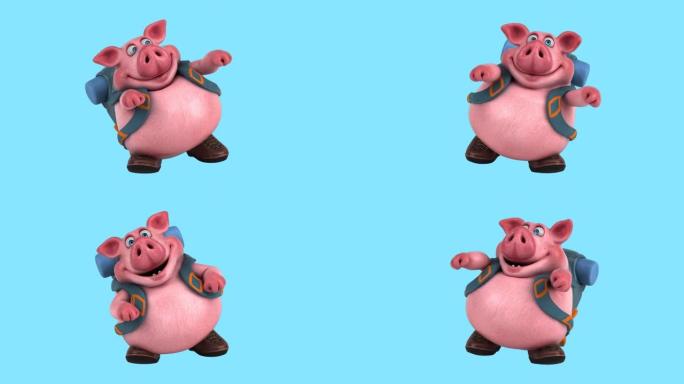 趣味3D卡通猪舞 (带阿尔法频道)