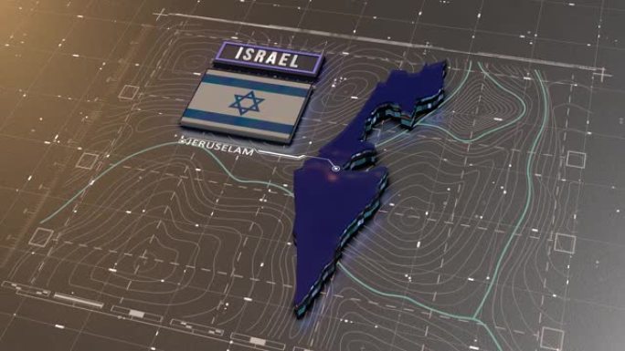 抽象几何未来概念以色列3d地图