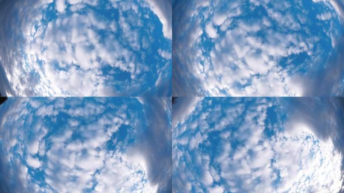 云彩拍摄旋转相机的广角镜头