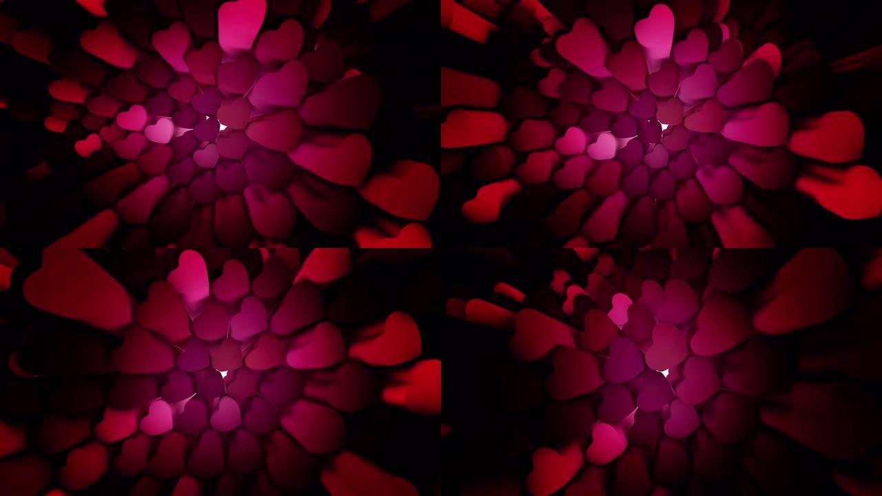情人节和爱情动画4k平滑概念背景