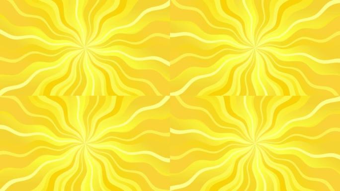 复古平波黄色旭日阳光循环背景