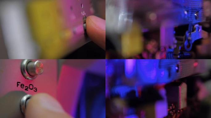 老式磁带录音机的所有操作阶段。宏