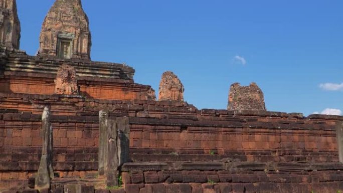 神秘的古遗址Pre Rup寺庙-柬埔寨著名地标，吴哥窟寺庙建筑群。柬埔寨暹粒。